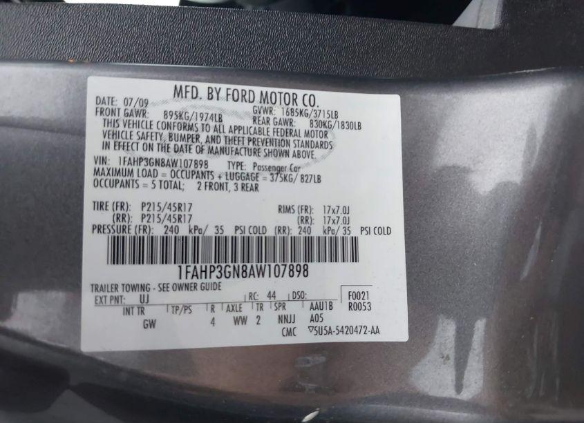 Photo 9 of 2010 Ford Focus SES (VIN 1FAHP3GN8AW107898)