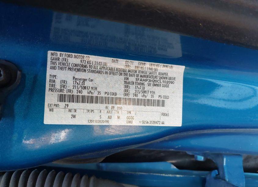 Photo 9 of 2012 Ford Focus SEL (VIN 1FAHP3H20CL102090)