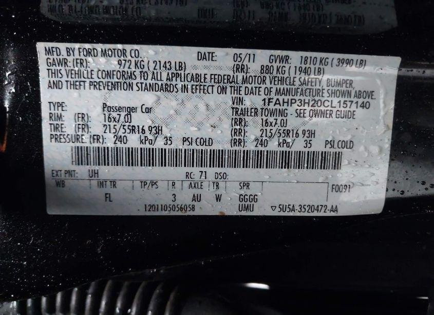 Photo 9 of 2012 Ford Focus SEL (VIN 1FAHP3H20CL157140)