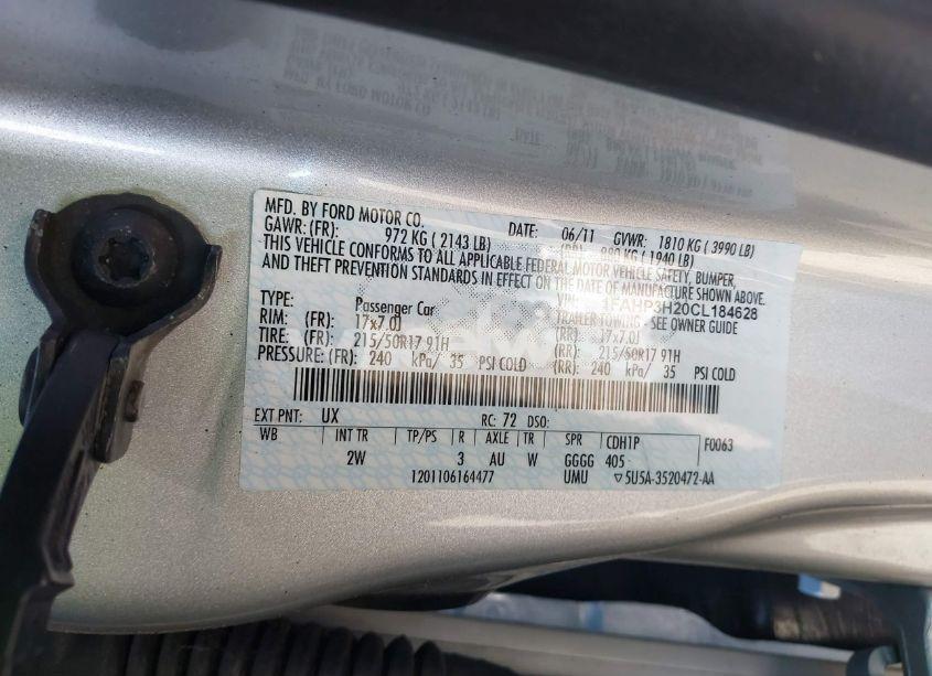 Photo 9 of 2012 Ford Focus SEL (VIN 1FAHP3H20CL184628)