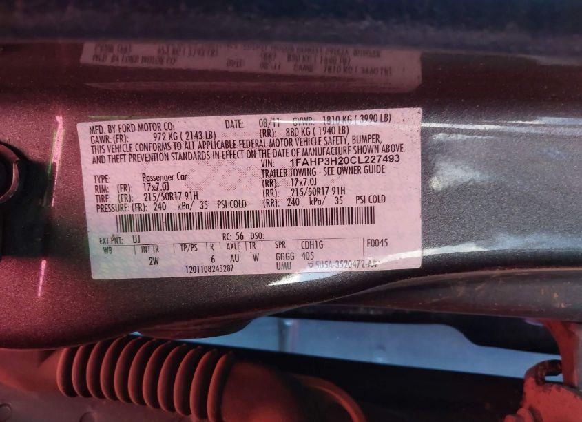 Photo 9 of 2012 Ford Focus SEL (VIN 1FAHP3H20CL227493)