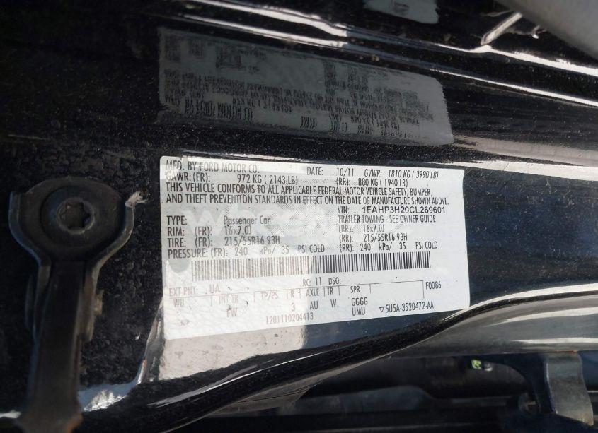 Photo 9 of 2012 Ford Focus SEL (VIN 1FAHP3H20CL269601)