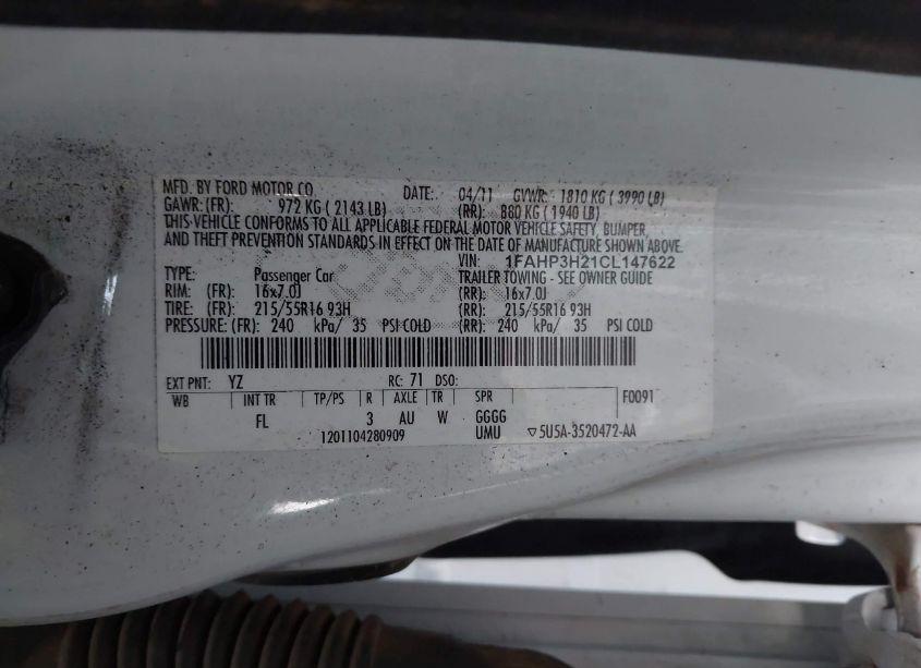 Photo 9 of 2012 Ford Focus SEL (VIN 1FAHP3H21CL147622)