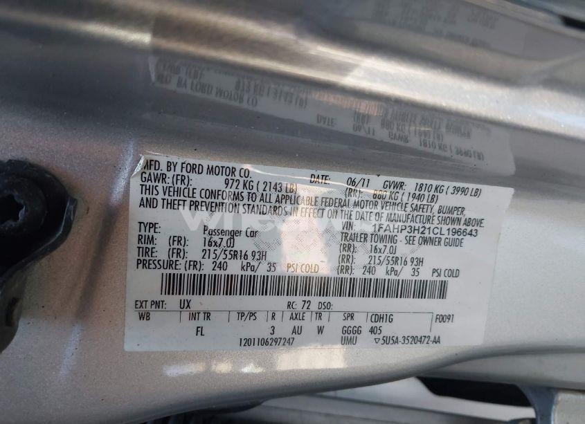 Photo 9 of 2012 Ford Focus SEL (VIN 1FAHP3H21CL196643)