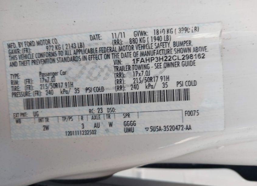 Photo 9 of 2012 Ford Focus SEL (VIN 1FAHP3H22CL298162)