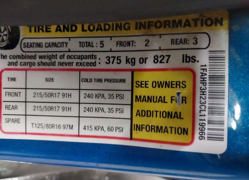 Photo 9 of 2012 Ford Focus SEL (VIN 1FAHP3H23CL119966)