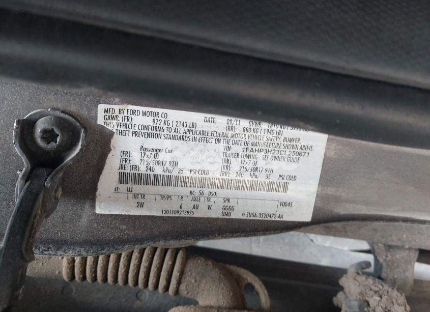 Photo 9 of 2012 Ford Focus SEL (VIN 1FAHP3H23CL250671)