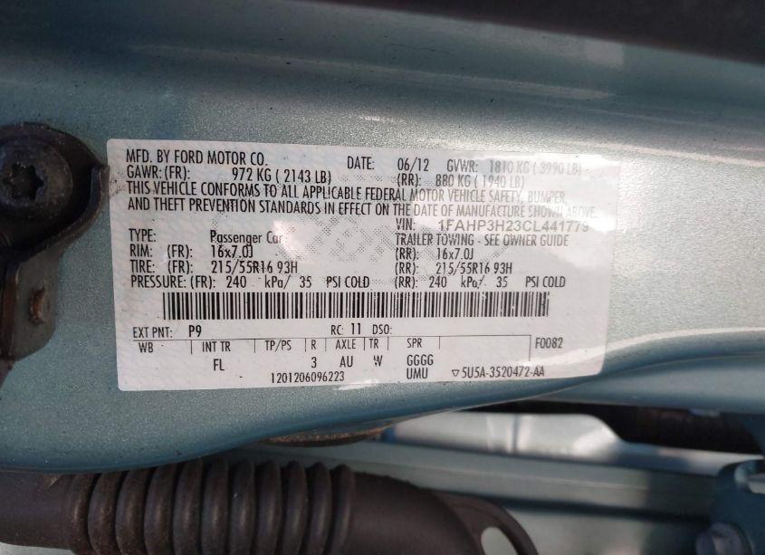 Photo 9 of 2012 Ford Focus SEL (VIN 1FAHP3H23CL441779)