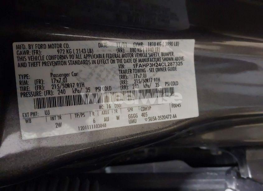 Photo 9 of 2012 Ford Focus SEL (VIN 1FAHP3H24CL287325)