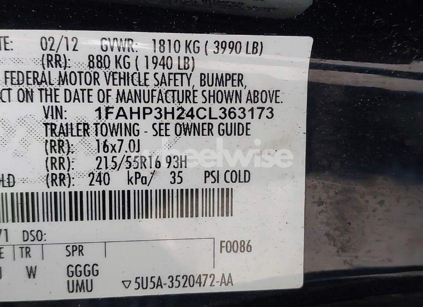 Photo 9 of 2012 Ford Focus SEL (VIN 1FAHP3H24CL363173)