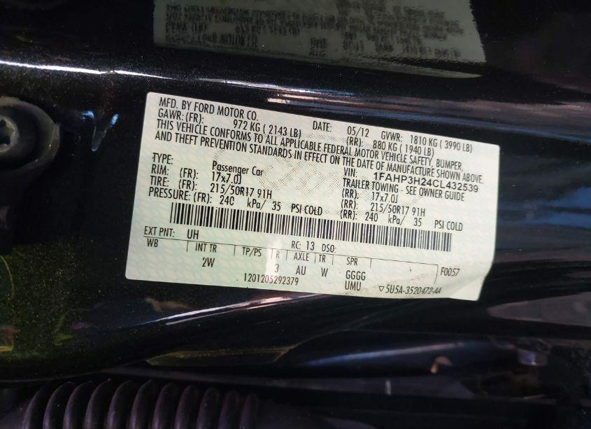 Photo 9 of 2012 Ford Focus SEL (VIN 1FAHP3H24CL432539)