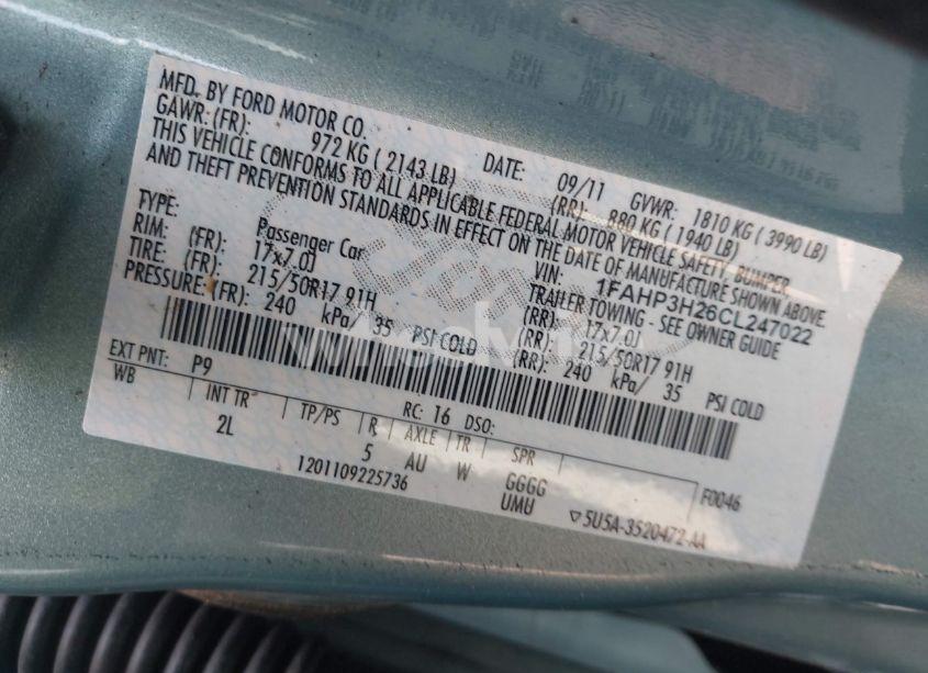 Photo 9 of 2012 Ford Focus SEL (VIN 1FAHP3H26CL247022)