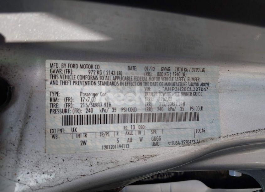 Photo 9 of 2012 Ford Focus SEL (VIN 1FAHP3H26CL327047)