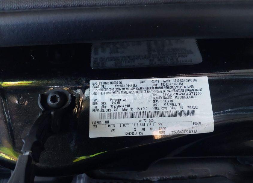 Photo 9 of 2012 Ford Focus SEL (VIN 1FAHP3H26CL372330)
