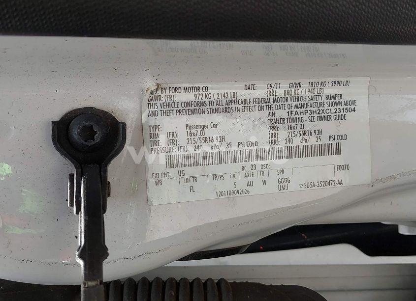 Photo 9 of 2012 Ford Focus SEL (VIN 1FAHP3H2XCL231504)