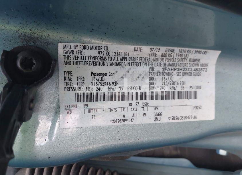 Photo 9 of 2012 Ford Focus SEL (VIN 1FAHP3H2XCL462872)