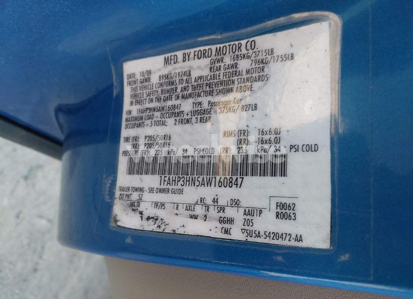 Photo 9 of 2010 Ford Focus SEL (VIN 1FAHP3HN5AW160847)