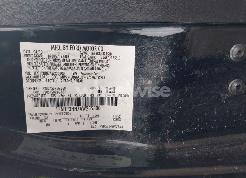 Photo 9 of 2010 Ford Focus SEL (VIN 1FAHP3HN7AW255300)