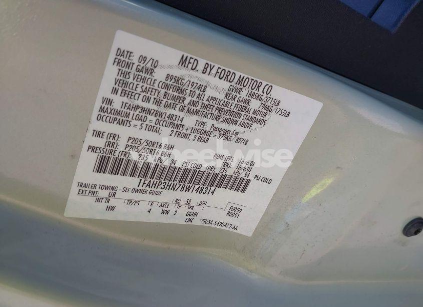 Photo 9 of 2011 Ford Focus SEL (VIN 1FAHP3HN7BW148314)