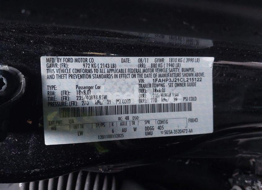 Photo 9 of 2012 Ford Focus TITANIUM (VIN 1FAHP3J21CL215122)