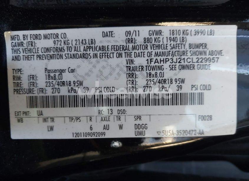 Photo 9 of 2012 Ford Focus TITANIUM (VIN 1FAHP3J21CL229957)