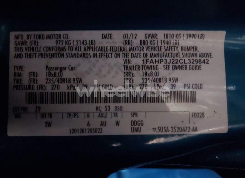 Photo 9 of 2012 Ford Focus TITANIUM (VIN 1FAHP3J22CL329842)