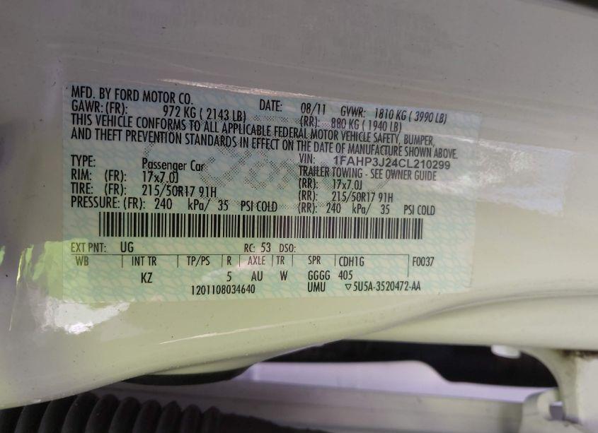 Photo 9 of 2012 Ford Focus TITANIUM (VIN 1FAHP3J24CL210299)