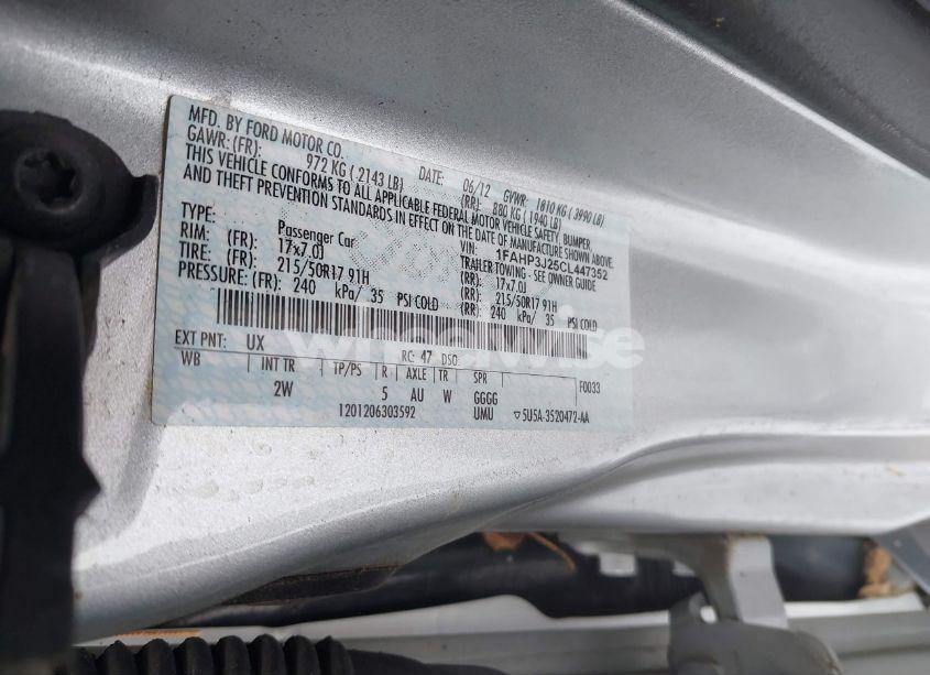 Photo 9 of 2012 Ford Focus TITANIUM (VIN 1FAHP3J25CL447352)