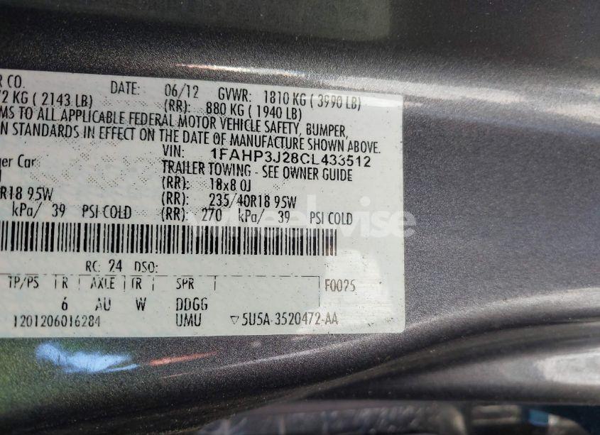 Photo 9 of 2012 Ford Focus TITANIUM (VIN 1FAHP3J28CL433512)