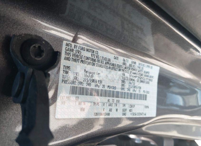 Photo 9 of 2012 Ford Focus SE (VIN 1FAHP3K21CL171802)