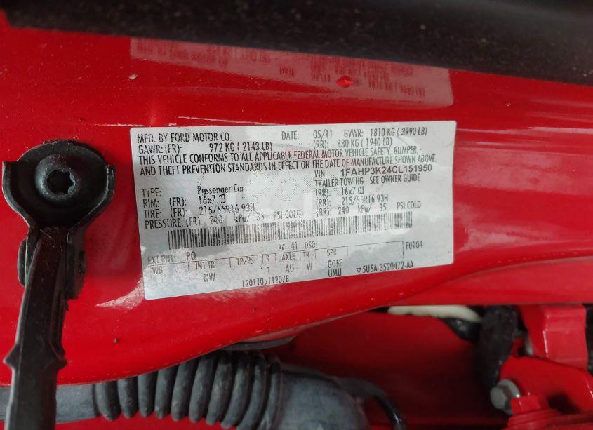 Photo 9 of 2012 Ford Focus SE (VIN 1FAHP3K24CL151950)