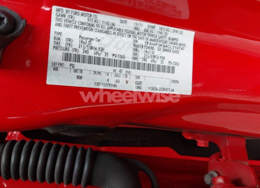 Photo 9 of 2012 Ford Focus SE (VIN 1FAHP3K24CL319747)