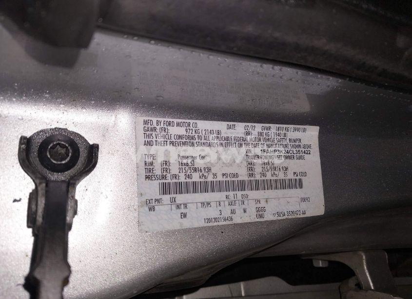 Photo 9 of 2012 Ford Focus SE (VIN 1FAHP3K24CL351422)