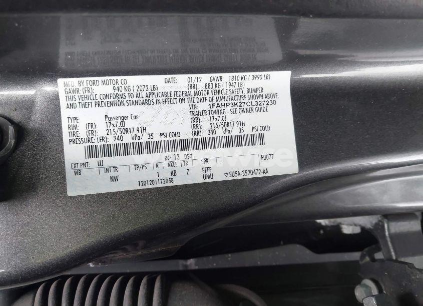 Photo 9 of 2012 Ford Focus SE (VIN 1FAHP3K27CL327230)
