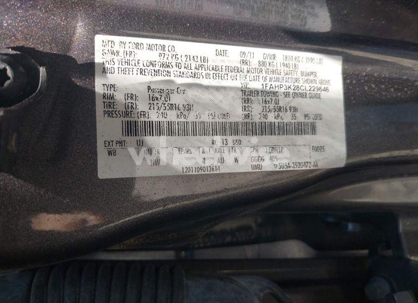 Photo 9 of 2012 Ford Focus SE (VIN 1FAHP3K28CL229646)