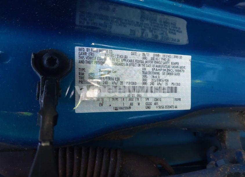 Photo 9 of 2012 Ford Focus SE (VIN 1FAHP3K29CL189870)