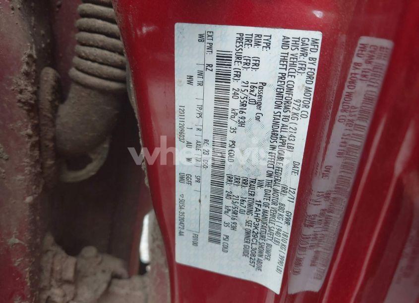 Photo 9 of 2012 Ford Focus SE (VIN 1FAHP3K29CL308257)