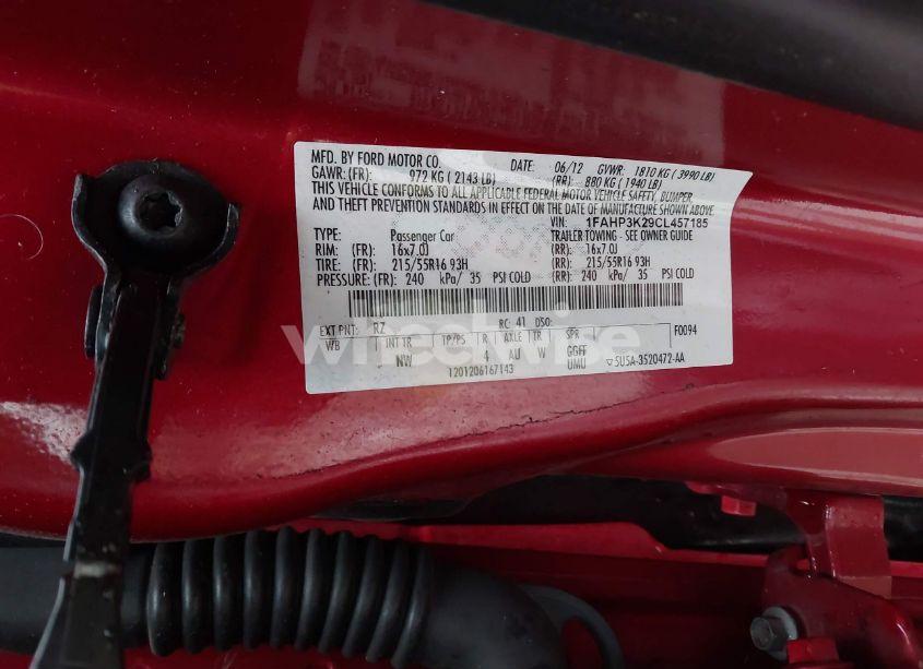 Photo 9 of 2012 Ford Focus SE (VIN 1FAHP3K29CL457185)