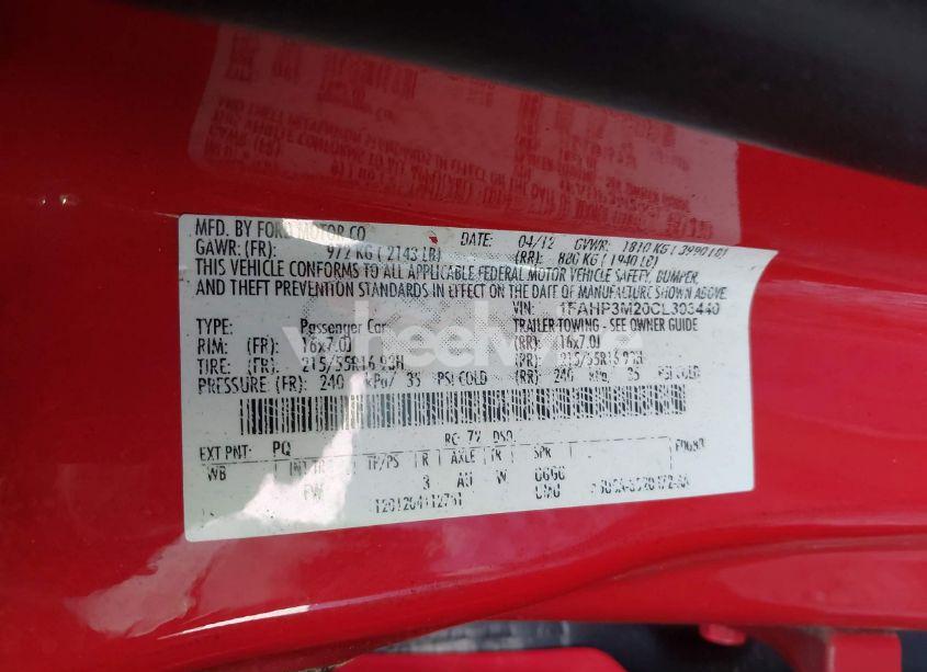 Photo 9 of 2012 Ford Focus SEL (VIN 1FAHP3M20CL393440)