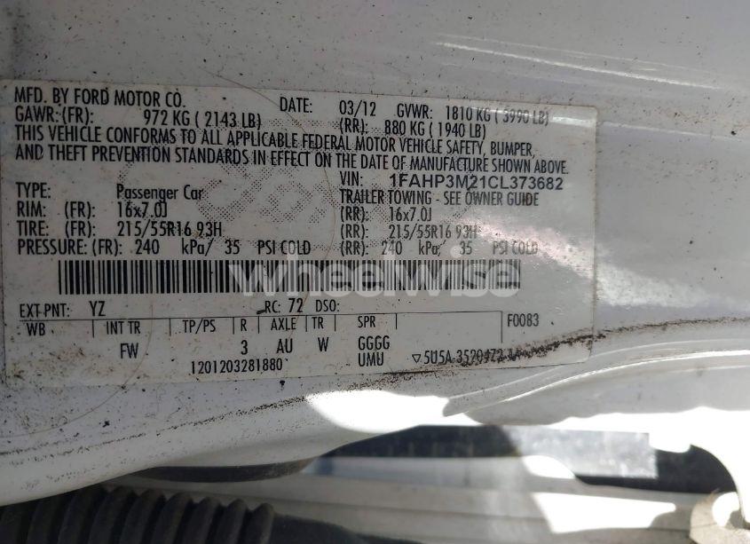 Photo 9 of 2012 Ford Focus SEL (VIN 1FAHP3M21CL373682)