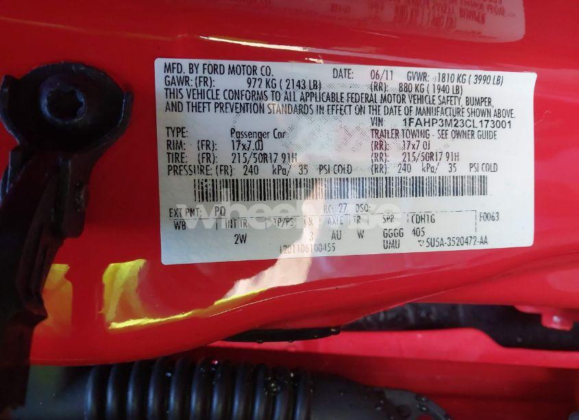 Photo 9 of 2012 Ford Focus SEL (VIN 1FAHP3M23CL173001)