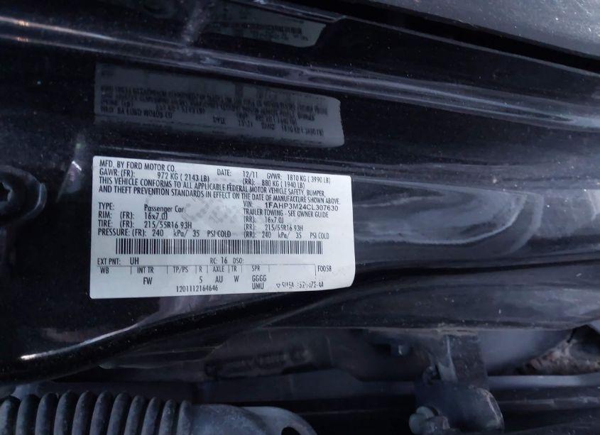 Photo 9 of 2012 Ford Focus SEL (VIN 1FAHP3M24CL307630)