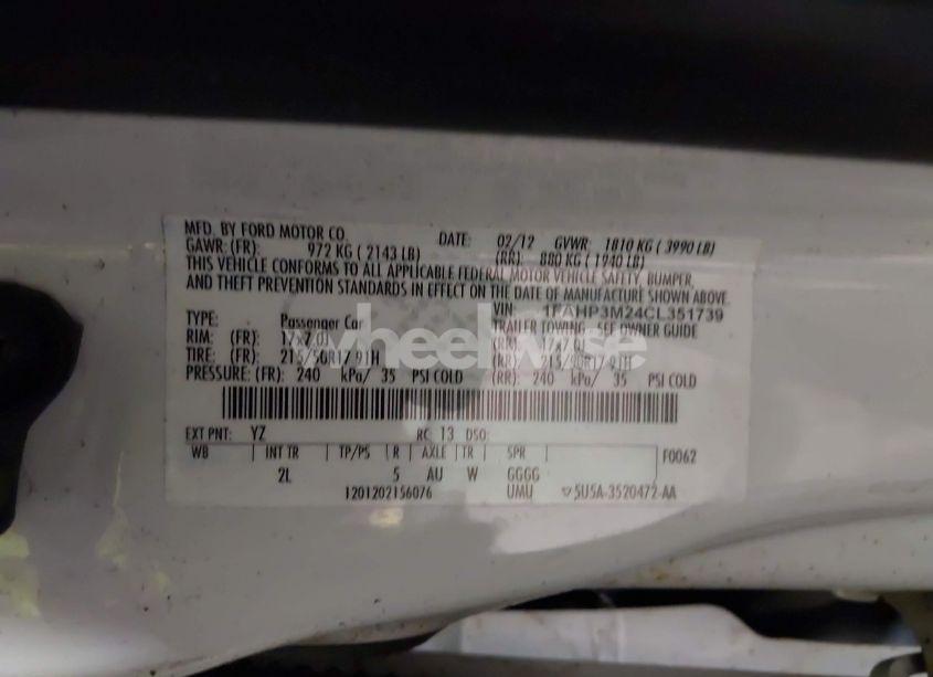 Photo 9 of 2012 Ford Focus SEL (VIN 1FAHP3M24CL351739)