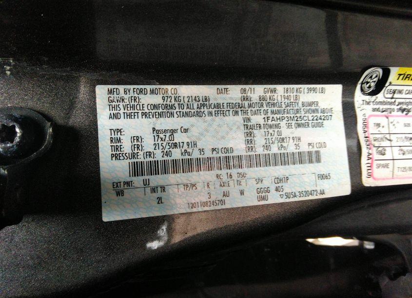 Photo 9 of 2012 Ford Focus SEL (VIN 1FAHP3M25CL224207)