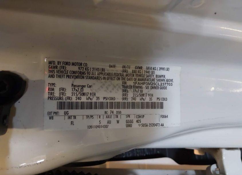 Photo 9 of 2012 Ford Focus SEL (VIN 1FAHP3M25CL237703)