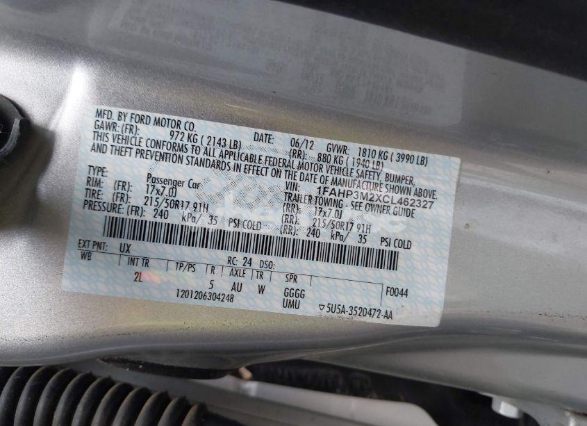 Photo 9 of 2012 Ford Focus SEL (VIN 1FAHP3M2XCL462327)