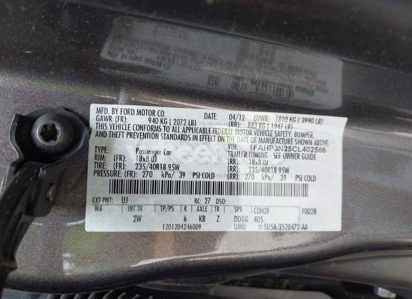 Photo 9 of 2012 Ford Focus TITANIUM (VIN 1FAHP3N25CL402566)