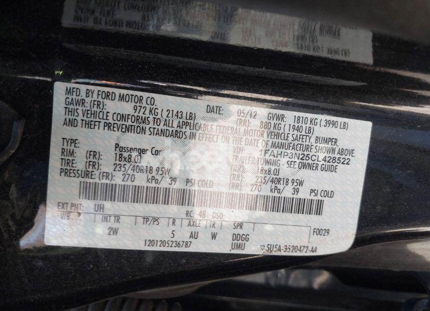 Photo 9 of 2012 Ford Focus TITANIUM (VIN 1FAHP3N25CL428522)