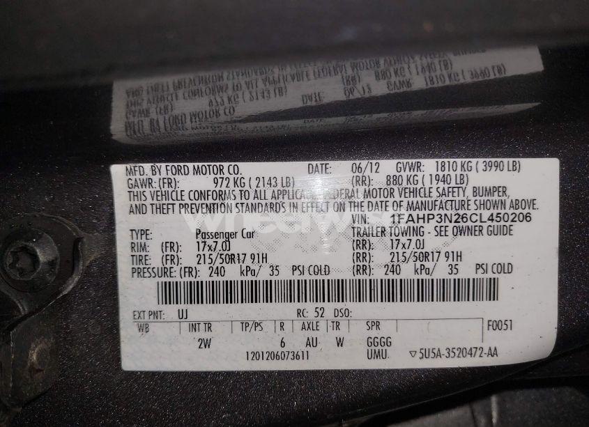 Photo 9 of 2012 Ford Focus TITANIUM (VIN 1FAHP3N26CL450206)