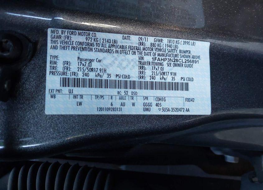 Photo 9 of 2012 Ford Focus TITANIUM (VIN 1FAHP3N28CL256891)